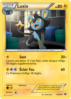 Carte Pokémon Luxio 44/99 de la série Destinées Futures en vente au meilleur prix