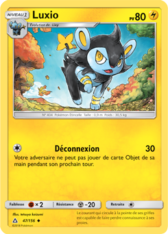 Carte Pokémon Peu commune Luxio 47/156 de la série Ultra Prisme