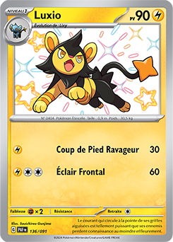 Carte Pokémon Luxio 136/91 de la série Destinées de Paldea en vente au meilleur prix