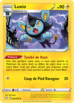 Carte Pokémon Luxio 032/072 de la série Destinées Radieuses en vente au meilleur prix