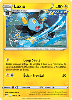 Carte Pokémon Luxio 47/163 de la série Styles de Combat en vente au meilleur prix