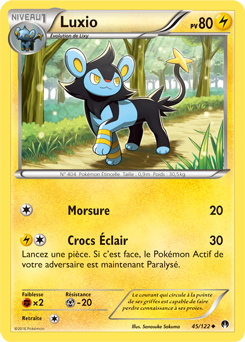 Carte Pokémon Peu commune Luxio 45/122 de la série Rupture Turbo