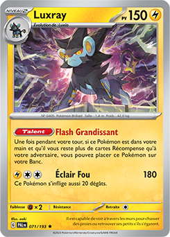 Carte Pokémon Rare Luxray 071/193 de la série Évolutions à Paldea