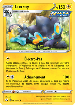Carte Pokémon Luxray 043/159 de la série Zénith Suprême en vente au meilleur prix