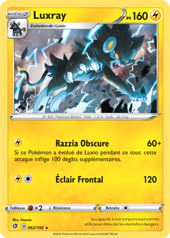 Carte Pokémon Luxray 62/192 de la série Clash des Rebelles en vente au meilleur prix