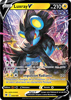 Carte Pokémon Ultra rare V Luxray V 050/189 de la série Astres Radieux
