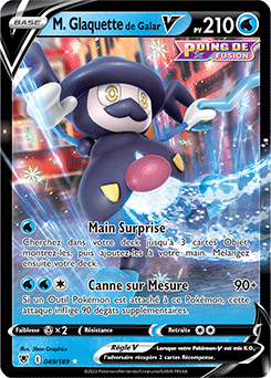 Carte Pokémon Ultra rare V M. Glaquette de Galar V 049/189 de la série Astres Radieux