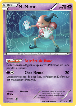 Carte Pokémon Rare M. Mime 47/116 de la série Glaciation Plasma
