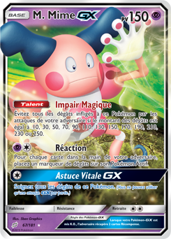 Carte Pokémon M. Mime GX 67/181 de la série Duo de Choc en vente au meilleur prix