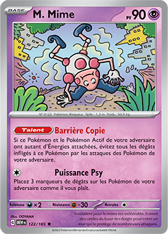 Carte Pokémon M. Mime 122/165 de la série 151 en vente au meilleur prix