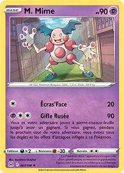 Carte Pokémon Rare M. Mime 067/196 de la série Origine Perdue