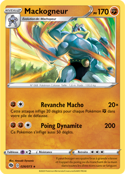 Carte Pokémon Holographique rare Mackogneur 026/073 de la série La Voie du Maître