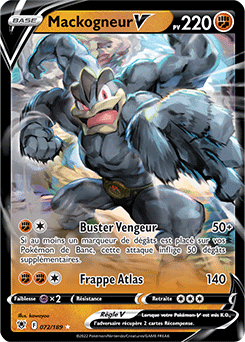 Carte Pokémon Ultra rare V Mackogneur V 072/189 de la série Astres Radieux