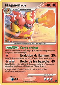 Carte Pokémon Rare Maganon 31/132 de la série Merveilles Secrètes