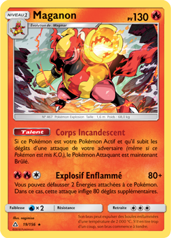 Carte Pokémon Holographique Rare Maganon 19/156 de la série Ultra Prisme