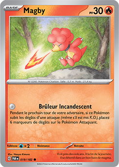 Carte Pokémon Magby 19/182 de la série Faille Paradoxe en vente au meilleur prix