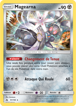 Carte Pokémon Rare Magearna 91/156 de la série Ultra Prisme