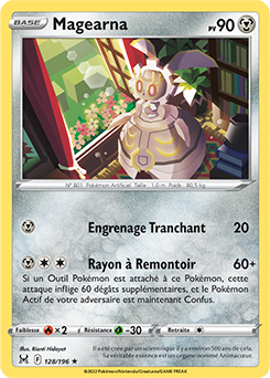 Carte Pokémon Rare Magearna 128/196 de la série Origine Perdue