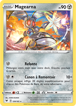 Carte Pokémon Holographique rare Magearna 128/185 de la série Voltage Éclatant