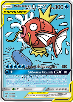 Carte Pokémon Magicarpe Wailord GX 161/181 de la série Duo de Choc en vente au meilleur prix