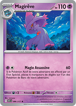 Carte Pokémon Rare Magirêve 86/217 de la série Héros Transcendants