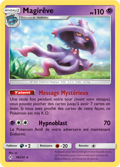 Carte Pokémon Rare Magirêve 78/214 de la série Alliance Infallible
