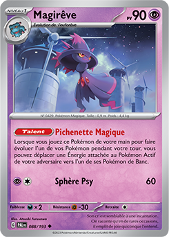 Carte Pokémon Peu commune Magirêve 088/193 de la série Évolutions à Paldea