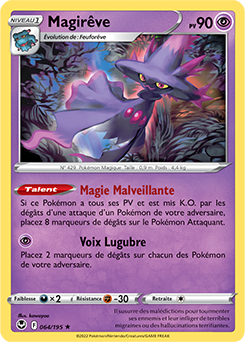 Carte Pokémon Rare Magirêve 064/195 de la série Tempête Argentée