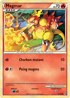 Carte Pokémon Magmar 62/95 de la série Appel des Légendes en vente au meilleur prix