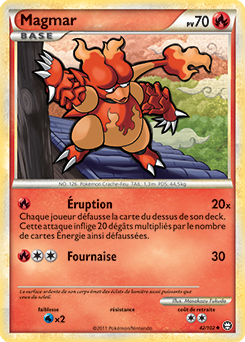 Carte Pokémon Magmar 42/102 de la série Triomphe en vente au meilleur prix