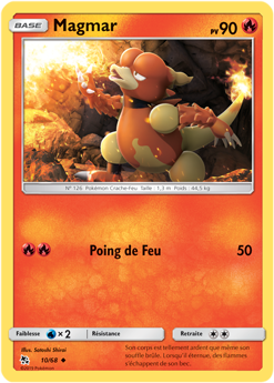 Carte Pokémon Peu commune Magmar 10/68 de la série Destinées Occultes