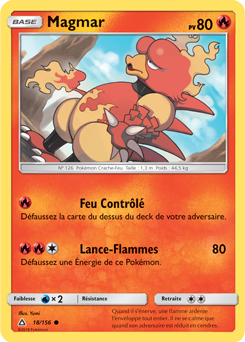 Carte Pokémon Commune Magmar 18/156 de la série Ultra Prisme