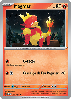 Carte Pokémon Magmar 9/91 de la série Destinées de Paldea en vente au meilleur prix