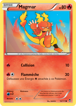 Carte Pokémon Commune Magmar 10/111 de la série Poings Furieux