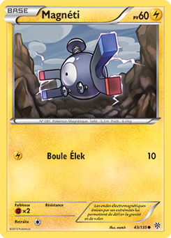 Carte Pokémon Commune Magnéti 43/135 de la série Tempête Plasma