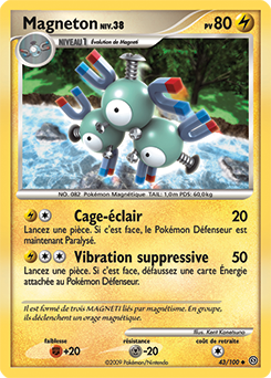 Carte Pokémon Peu commune Magneton 43/100 de la série Tempête