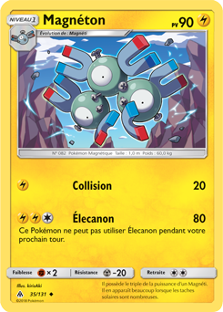 Carte Pokémon Peu commune Magnéton 35/131 de la série Lumière Interdite