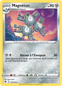 Carte Pokémon Peu commune Magnéton 106/189 de la série Astres Radieux
