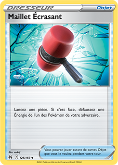 Carte Pokémon Peu commune Maillet Écrasant 125/159 de la série Zénith Suprême