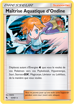 Carte Pokémon Holographique Rare Maîtrise Aquatique d’Ondine 63/68 de la série Destinées Occultes