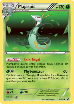 Carte Pokémon Holographique Rare Majaspic 6/114 de la série Noir & Blanc