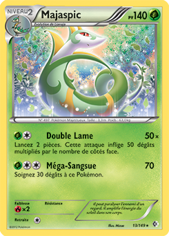 Carte Pokémon Holographique Rare Majaspic 13/149 de la série Frantières Franchies