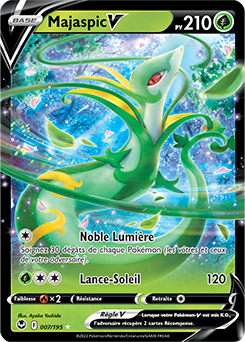Carte Pokémon Ultra rare V Majaspic V 007/195 de la série Tempête Argentée
