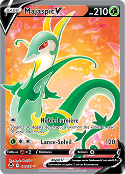 Carte Pokémon Full Art V Majaspic V 170/195 de la série Tempête Argentée