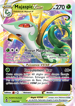 Carte Pokémon Majaspic VSTAR 008/195 de la série Tempête Argentée en vente au meilleur prix