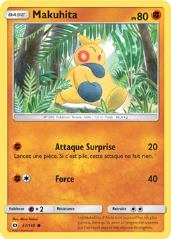 Carte Pokémon Makuhita 67/149 de la série Soleil & Lune en vente au meilleur prix