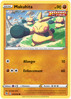 Carte Pokémon Communes Makuhita 142/264 de la série Poing de Fusion