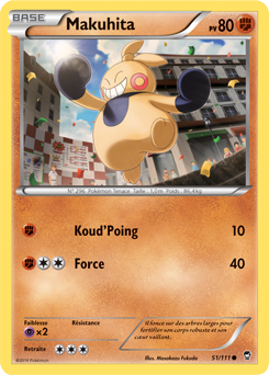 Carte Pokémon Commune Makuhita 51/111 de la série Poings Furieux