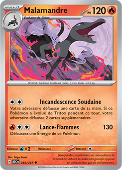 Carte Pokémon Malamandre 35/217 de la série Héros Transcendants en vente au meilleur prix