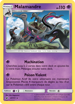 Carte Pokémon Malamandre 47/111 de la série Invasion Carmin en vente au meilleur prix